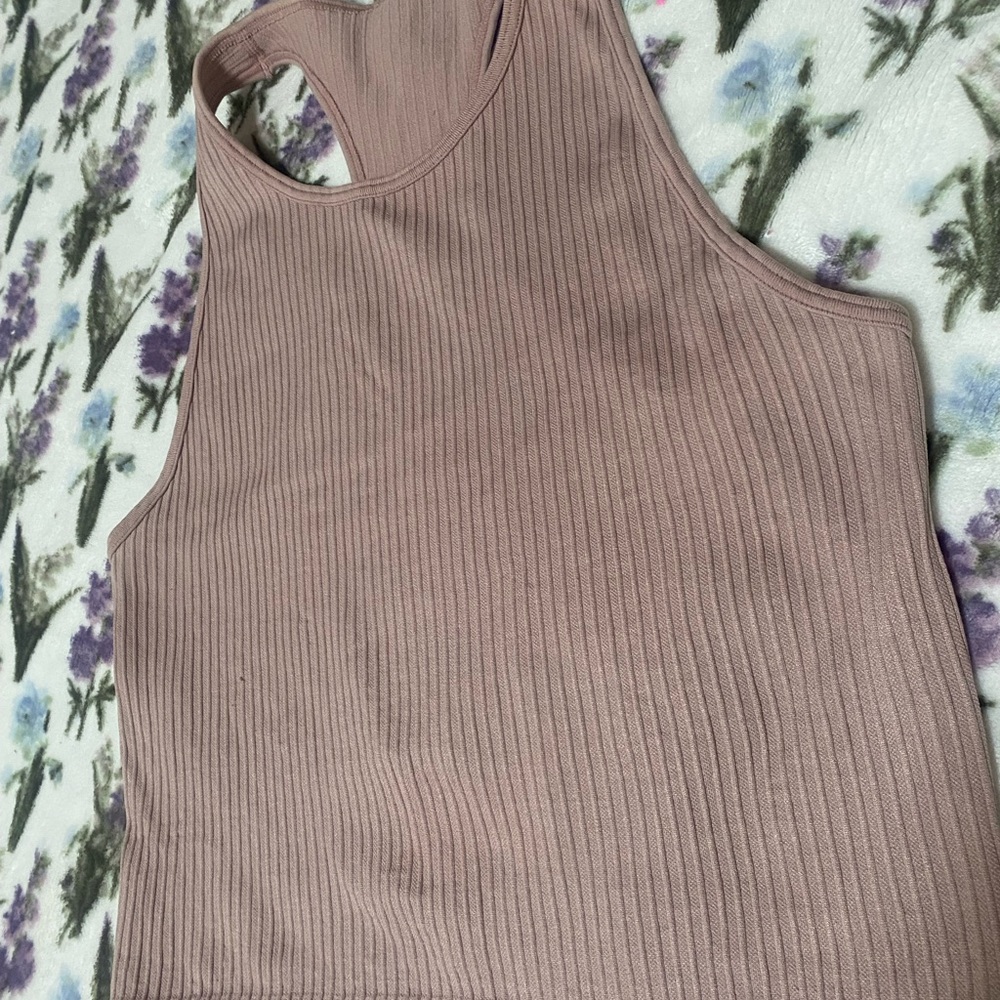 Fabletics Mauve Ribbed Tank Top